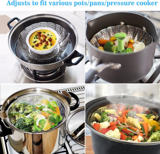 DJIWJDCDA 🔥Hot Sale 49% OFF🔥Stainless steel vegetable steamer--folding steamer