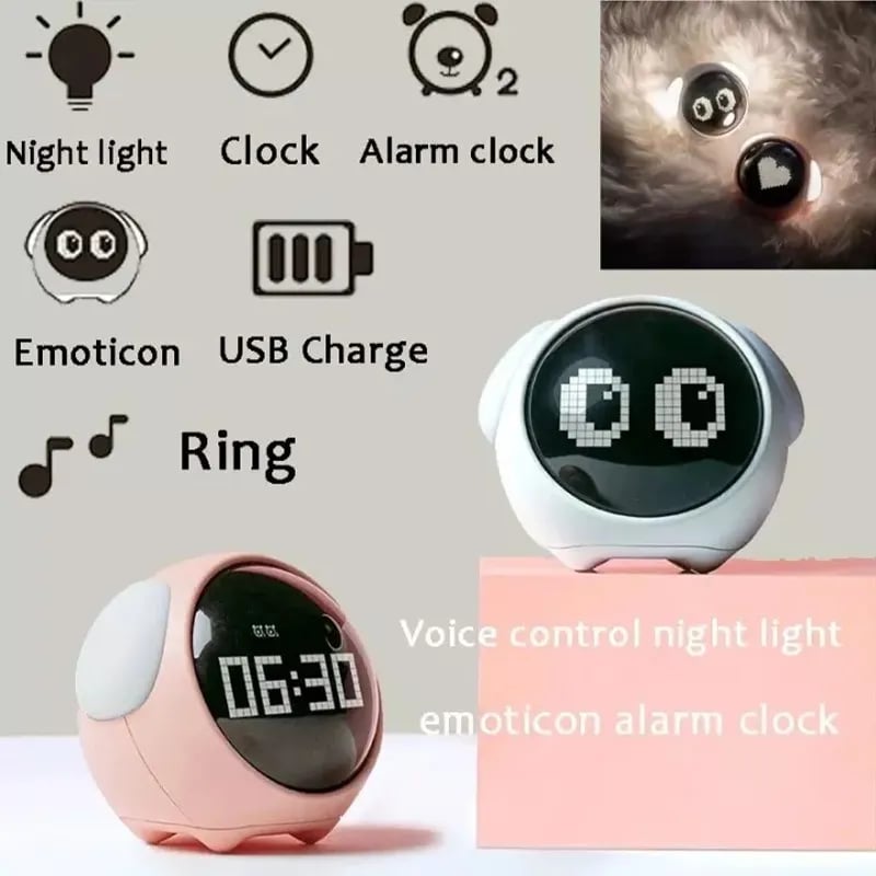 DJIWJDCDA Cute emoji alarm clock