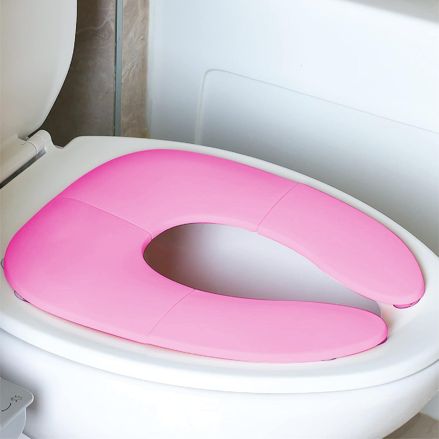Folding Travel Potty Seat for Boys and Girls, Fits Round & Oval Toilets, Non-Slip Suction Cups, Includes Free Travel Bag