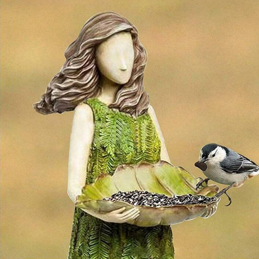 DJIWJDCDA Forest Girl Bird Feeder - Bird Feeder Fairy Statue
