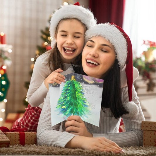 DJIWJDCDA Christmas Tree 3D Pop-Up Card