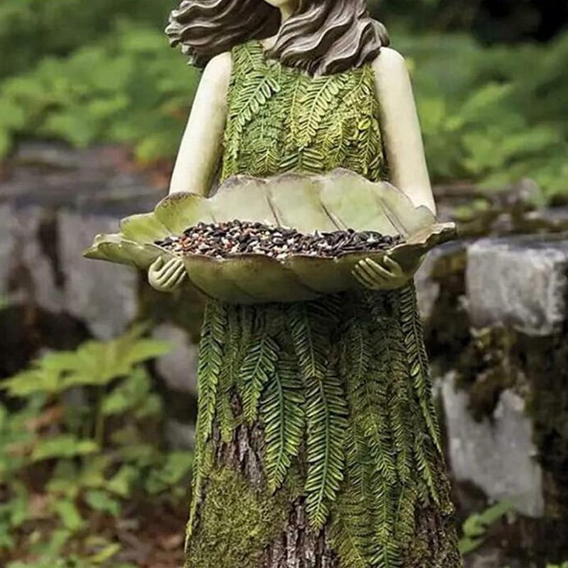 DJIWJDCDA Forest Girl Bird Feeder - Bird Feeder Fairy Statue