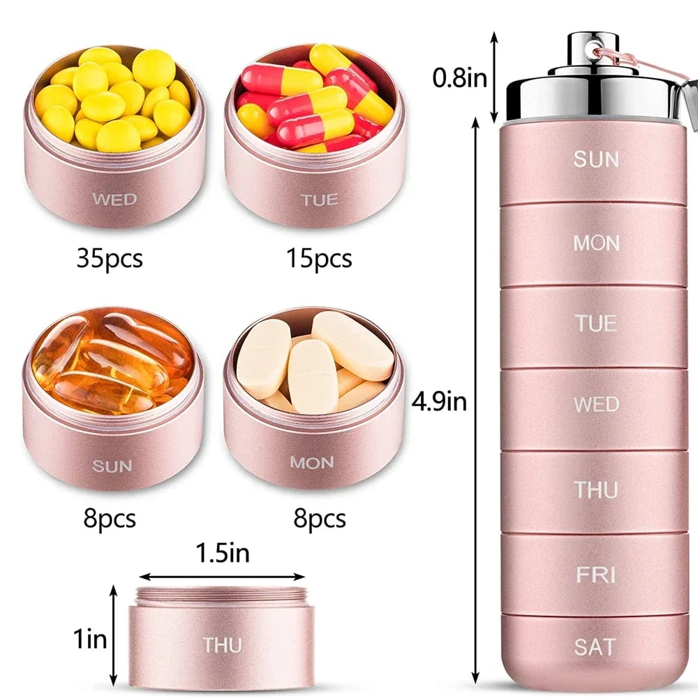 DJIWJDCDA 🎁Hot Sale🎁 7 Days Portable Pill Case for Travel