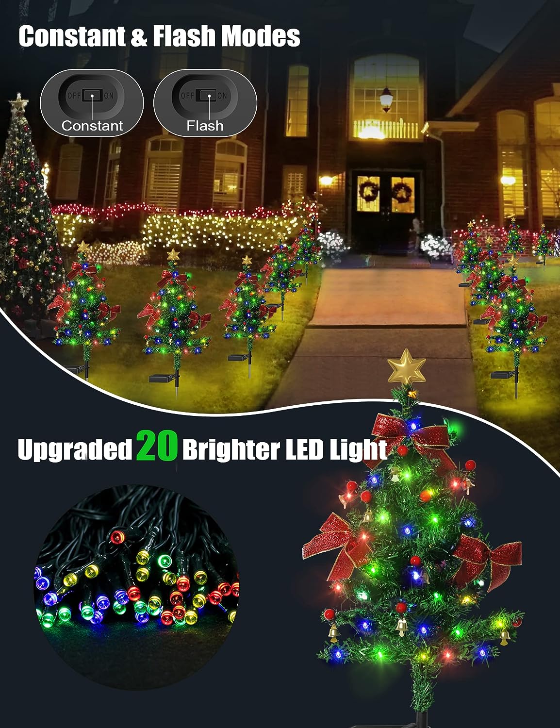 DJIWJDCDA Solar Christmas Decorations Tree Lights