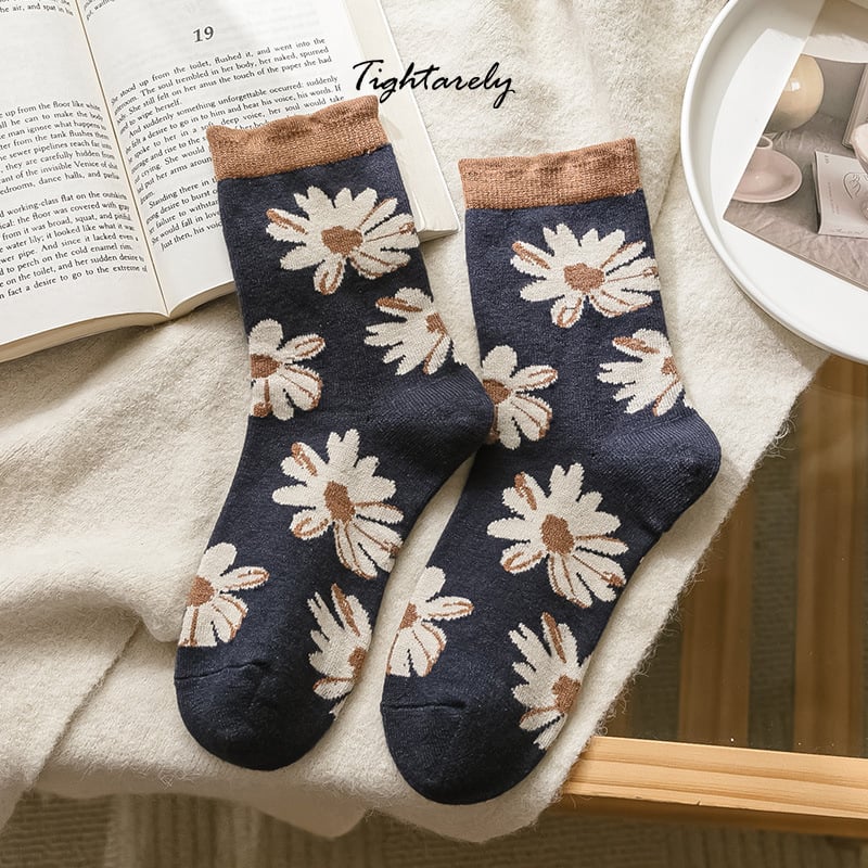 DJIWJDCDA Vintage Embroidered Floral Women Socks(🎁New Year Sale)-P*
