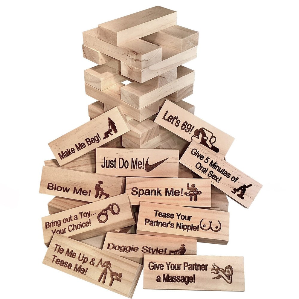 DJIWJDCDA Super Naughty Block Tower Jenga Game, Naughty Gift For Couple - Couple Activities & Date Night Ideas