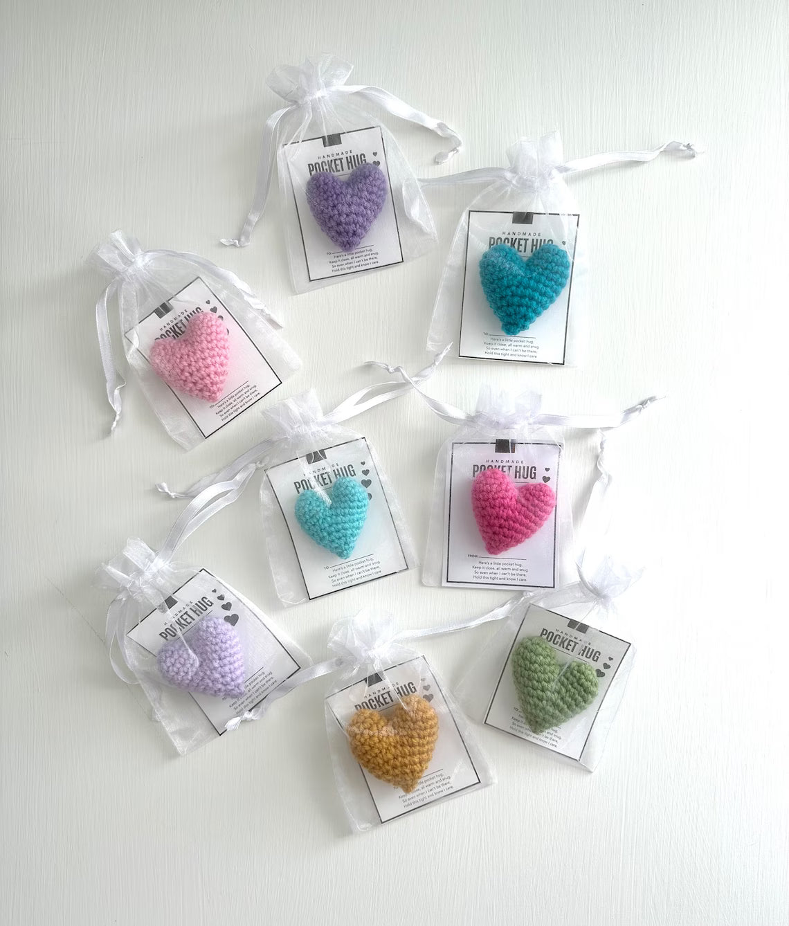 DJIWJDCDA BIGGEST SALE - 49% OFF ❤️Pocket Hug, Crocheted Heart, Small Gift