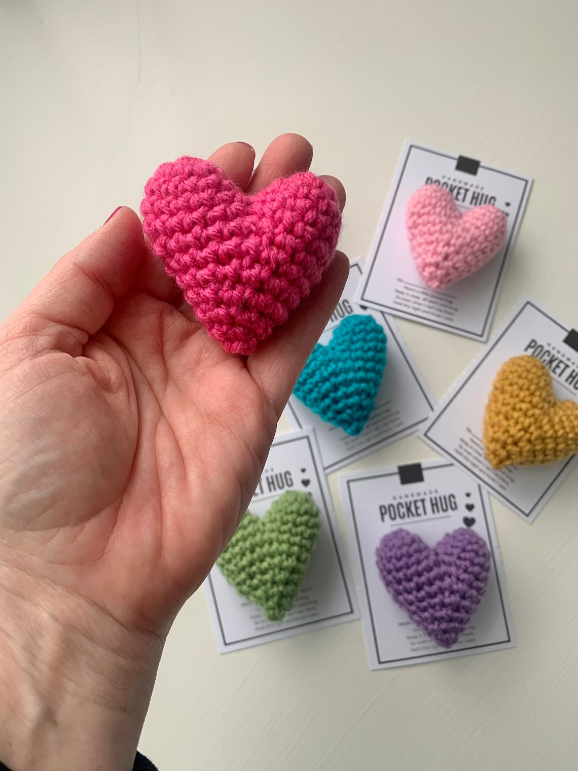 DJIWJDCDA BIGGEST SALE - 49% OFF ❤️Pocket Hug, Crocheted Heart, Small Gift