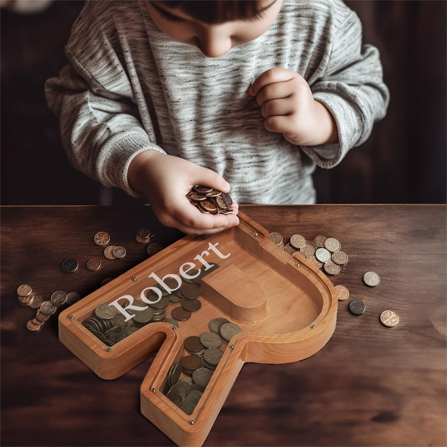 💰Personalized Large Wooden Kids Letter Piggy Bank | Best Christmas Gift🎁