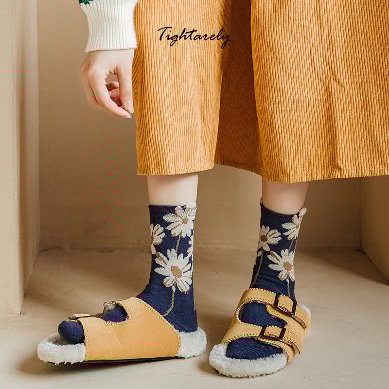 DJIWJDCDA Vintage Embroidered Floral Women Socks(🎁New Year Sale)-P*