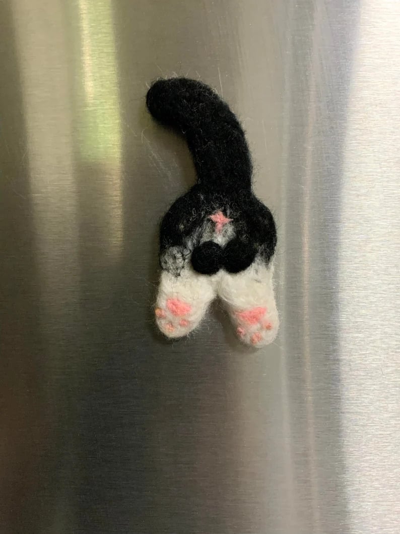 DJIWJDCDA Handmade Cat Butt Fridge Magnet-Fun Home Decor