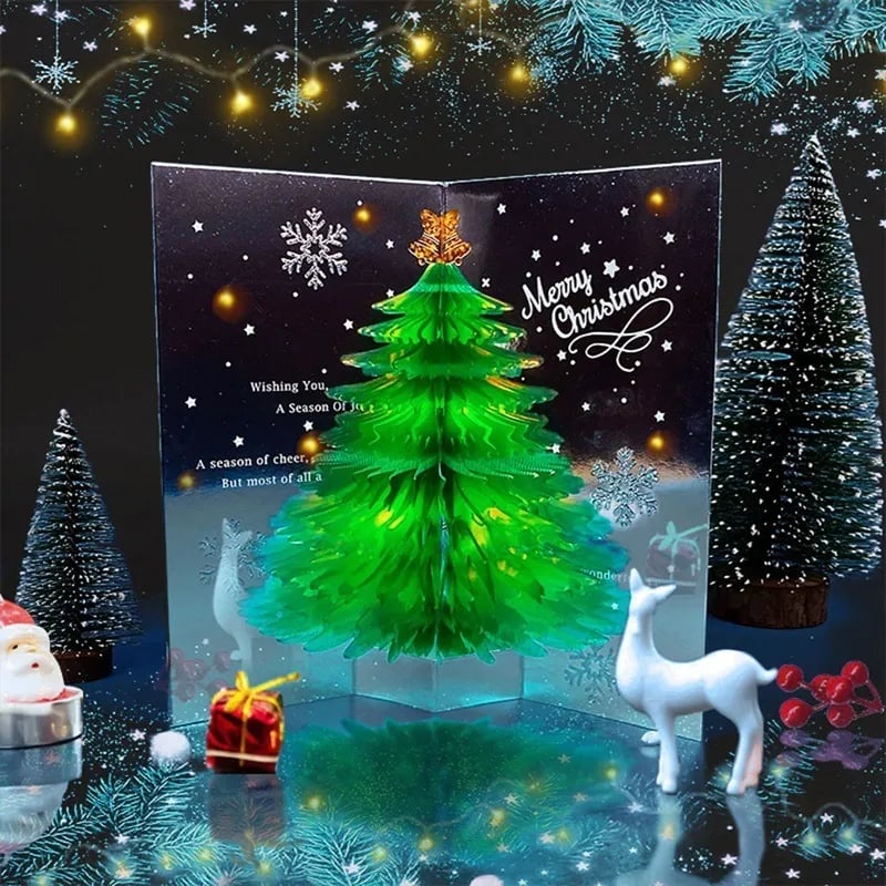 DJIWJDCDA Christmas Tree 3D Pop-Up Card