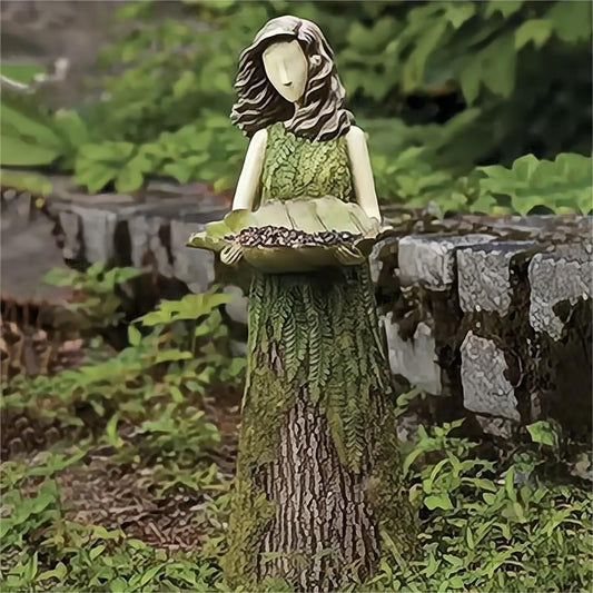 DJIWJDCDA Forest Girl Bird Feeder - Bird Feeder Fairy Statue