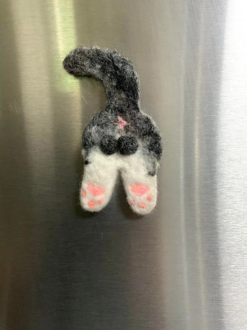 DJIWJDCDA Handmade Cat Butt Fridge Magnet-Fun Home Decor