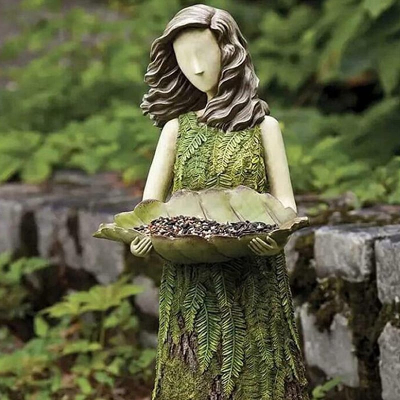 DJIWJDCDA Forest Girl Bird Feeder - Bird Feeder Fairy Statue