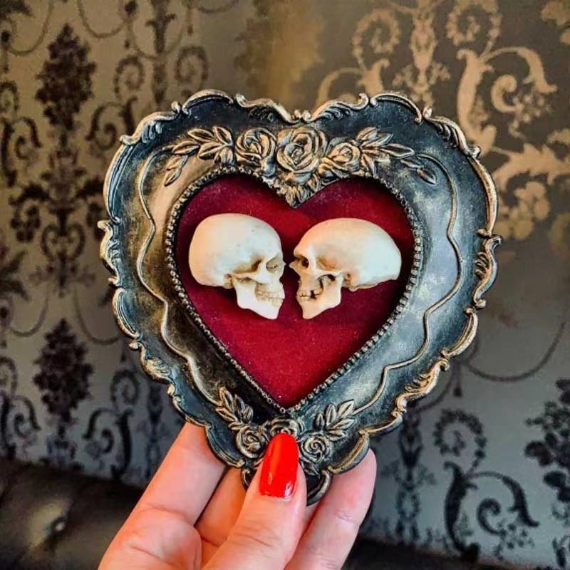 💗Valentine's Day Sale 49% OFF True love is forever - framed miniature realistic human skulls - Til death do us part