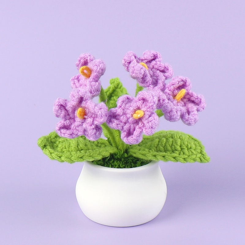 DJIWJDCDA 🌺🏡✨ Hand Woven Flowers - Tulips, Daisies, Roses Pot Decor ✨🌿🧶