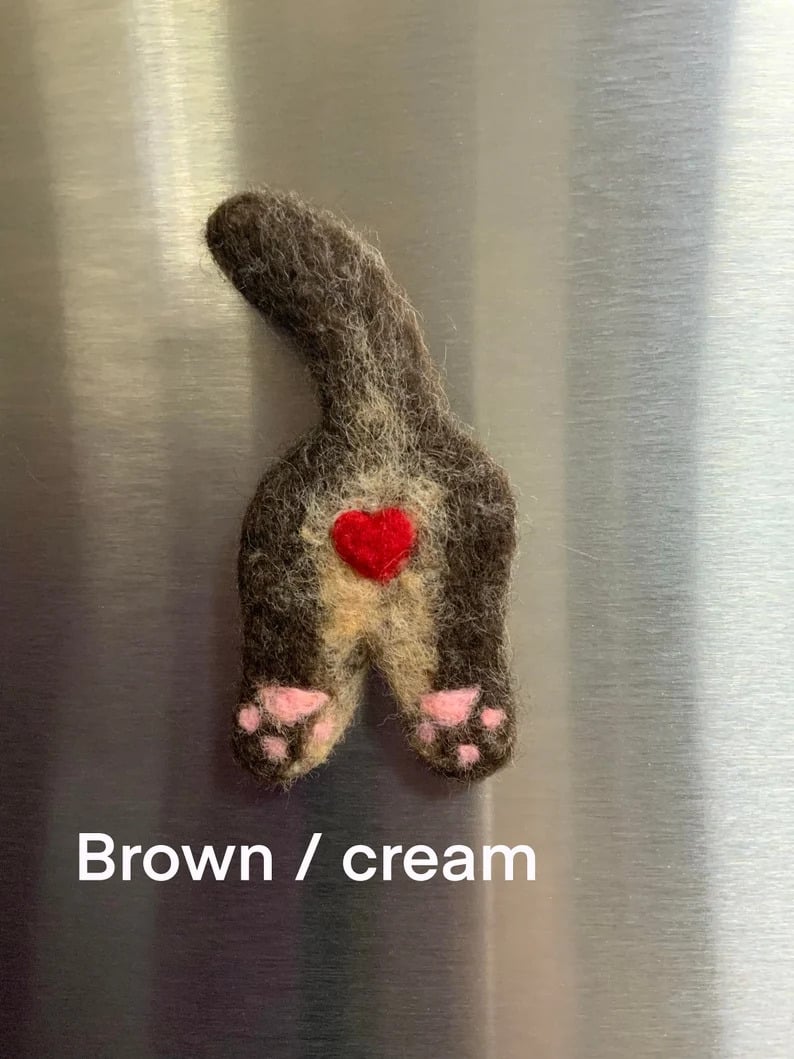 DJIWJDCDA Handmade Cat Butt Fridge Magnet-Fun Home Decor