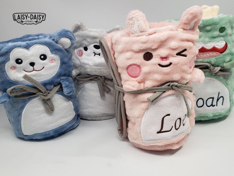 🎁BUY 2 FREE SHIPPING🎁High Quality Personalized Super Soft Embroidered Name Blanket