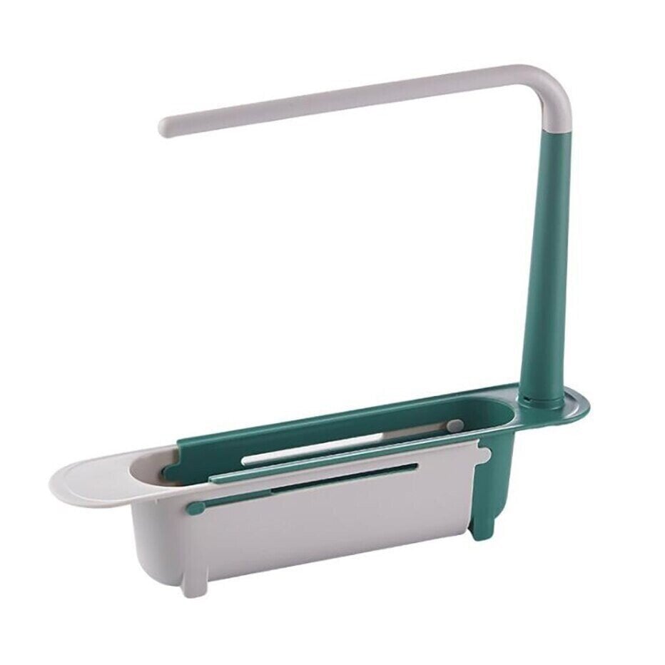 DJIWJDCDA Telescopic 2-in-1 Sink Storage Rack Holder