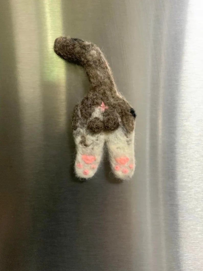 DJIWJDCDA Handmade Cat Butt Fridge Magnet-Fun Home Decor