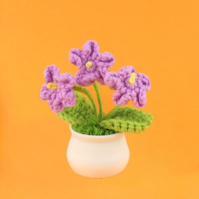 DJIWJDCDA 🌺🏡✨ Hand Woven Flowers - Tulips, Daisies, Roses Pot Decor ✨🌿🧶