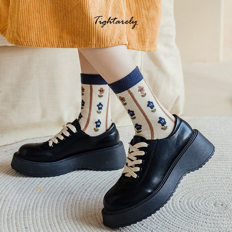 DJIWJDCDA Vintage Embroidered Floral Women Socks(🎁New Year Sale)-P*