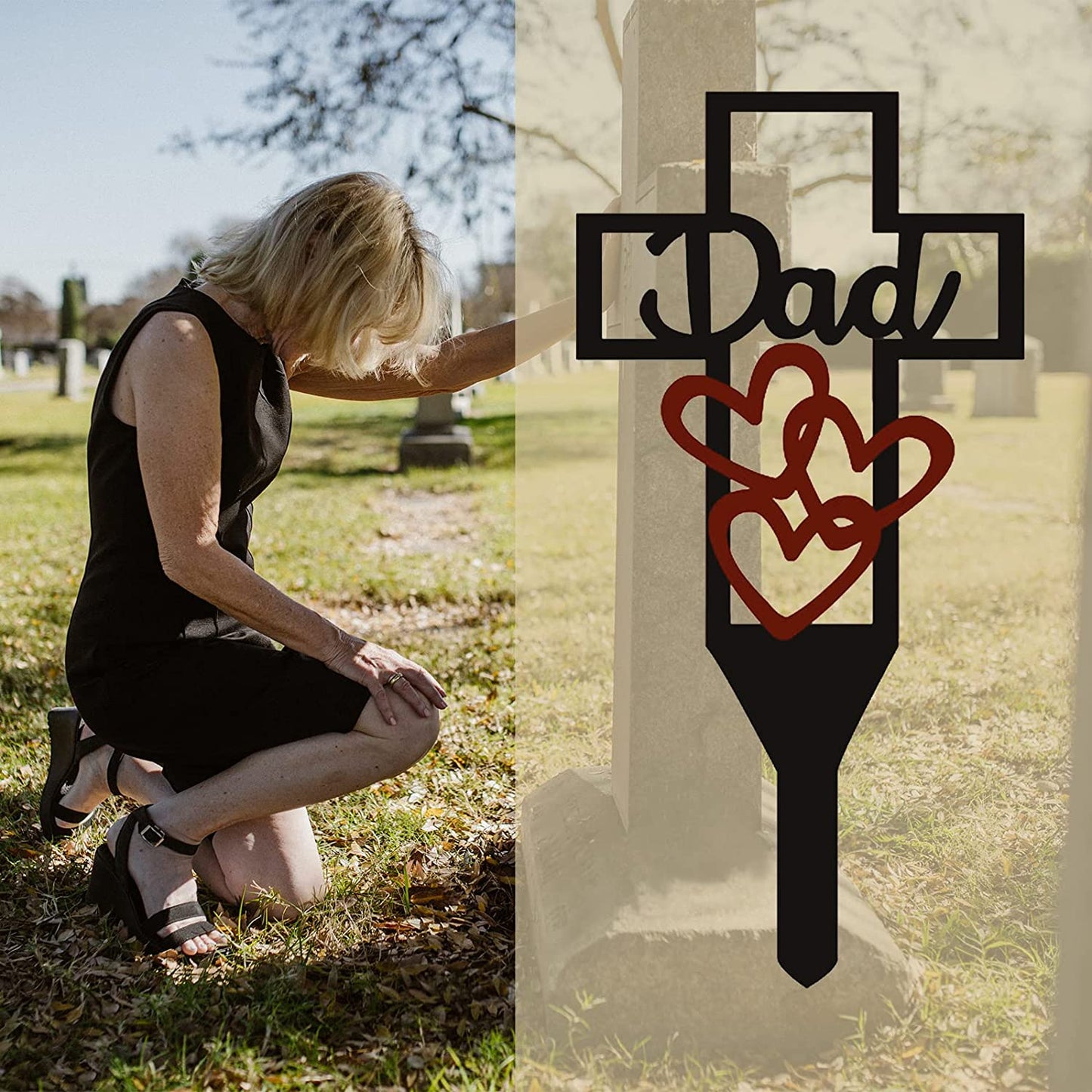 DJIWJDCDA Memorial Day Sale 70%OFF - Cemetery Memorial Cross Stake for Parents