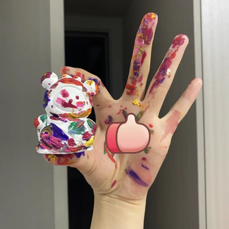 DJIWJDCDA 🎁Improve Hands-On Skills-DIY Graffiti  Plaster Bear