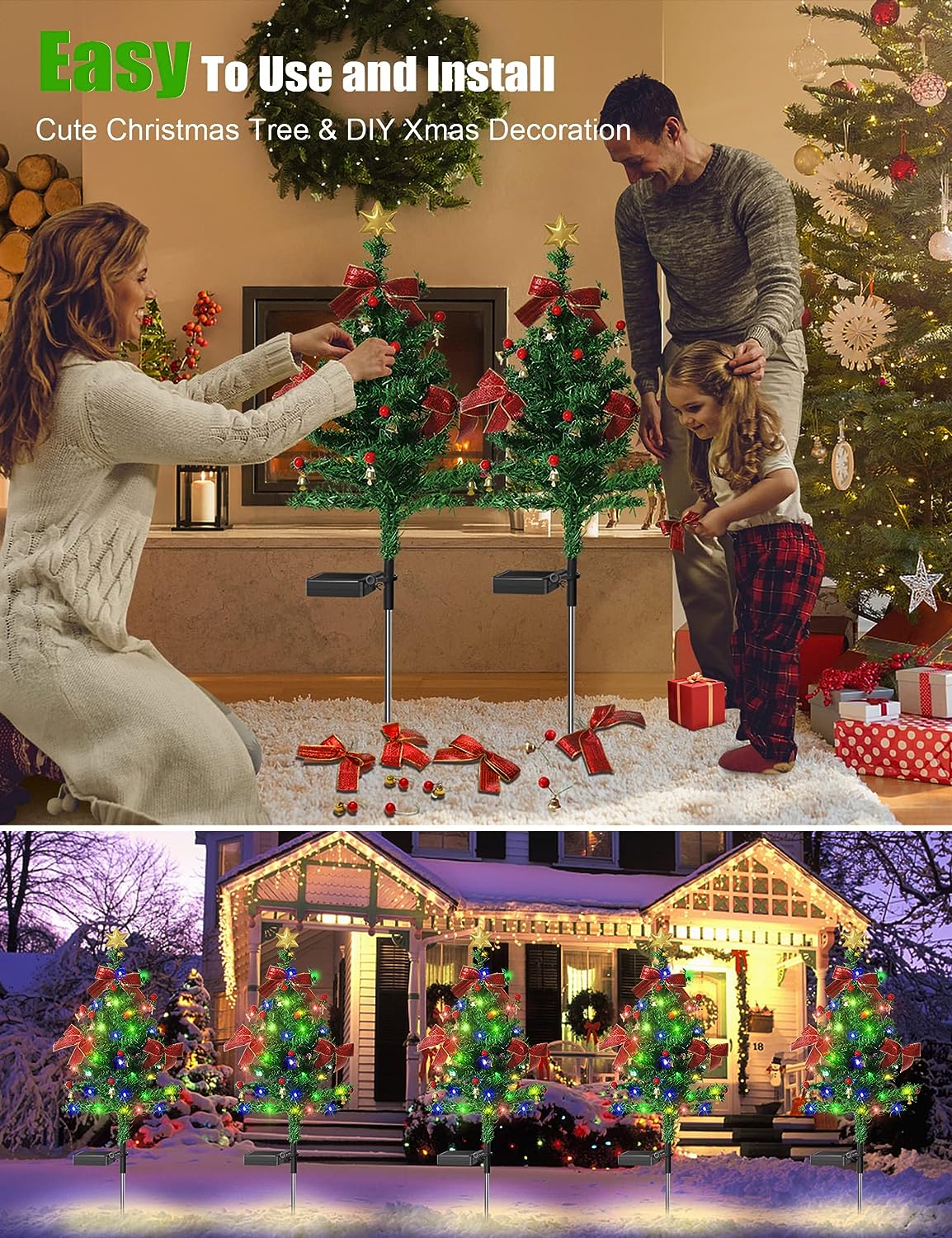 DJIWJDCDA Solar Christmas Decorations Tree Lights