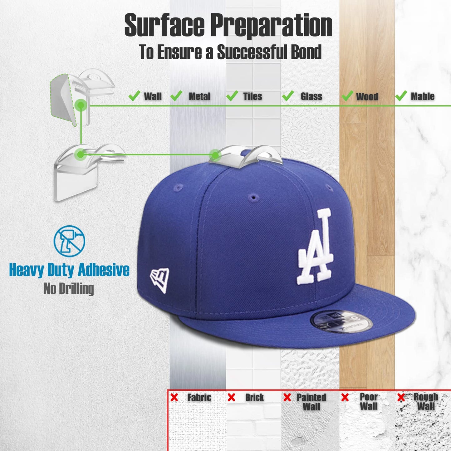 Baseball Hat Holder for Wall