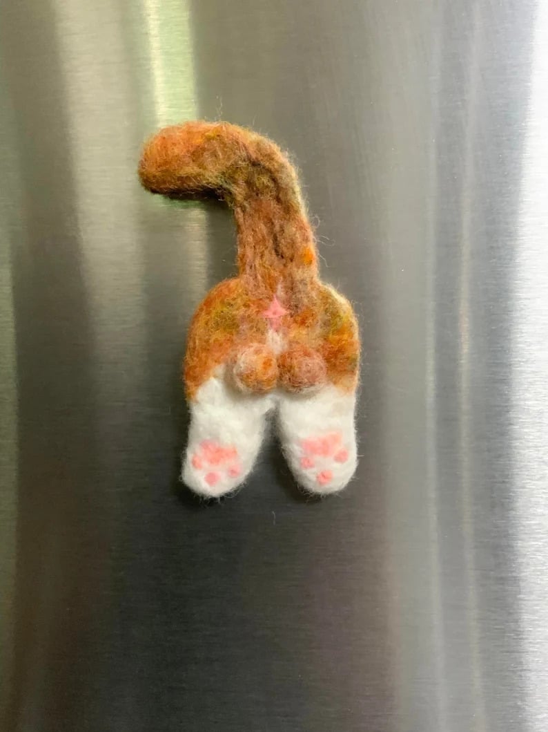 DJIWJDCDA Handmade Cat Butt Fridge Magnet-Fun Home Decor