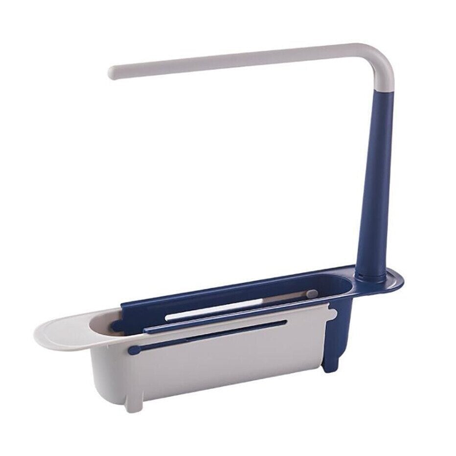 DJIWJDCDA Telescopic 2-in-1 Sink Storage Rack Holder