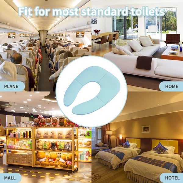 Folding Travel Potty Seat for Boys and Girls, Fits Round & Oval Toilets, Non-Slip Suction Cups, Includes Free Travel Bag