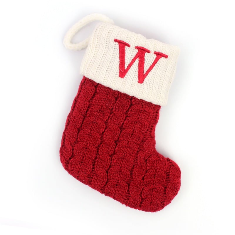 DJIWJDCDA Christmas Red Socks Alphabet Knitting Christmas-Tree Pendant
