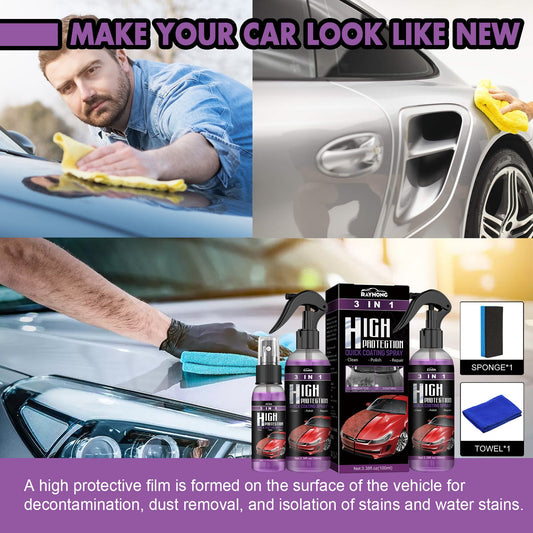 3 in 1 High Protection Quick Car Ceramic Coating Spray - Car Wax Polish Spray