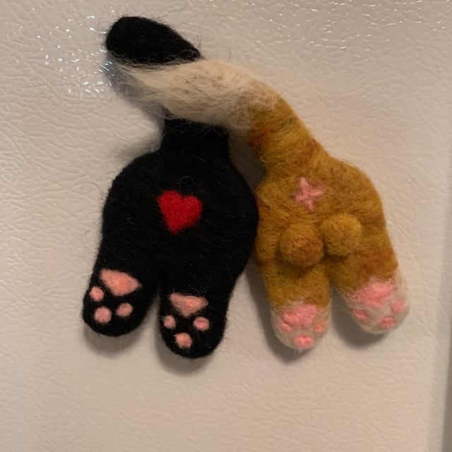 DJIWJDCDA Handmade Cat Butt Fridge Magnet-Fun Home Decor