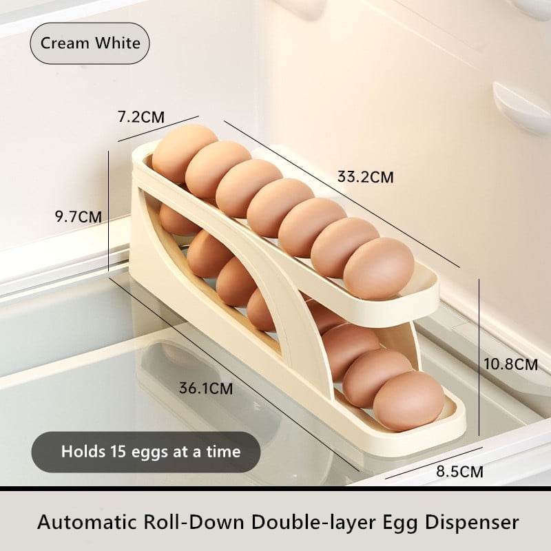 DJIWJDCDA 2023 New Automatic Roll-Down Double-layer Egg Dispenser