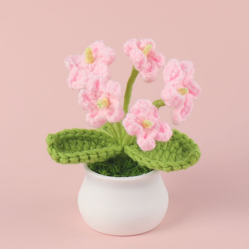 DJIWJDCDA 🌺🏡✨ Hand Woven Flowers - Tulips, Daisies, Roses Pot Decor ✨🌿🧶