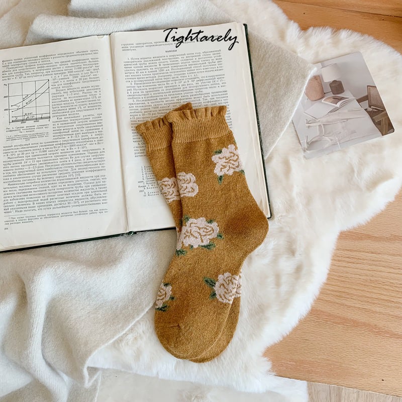 DJIWJDCDA Vintage Embroidered Floral Women Socks(🎁New Year Sale)-K*