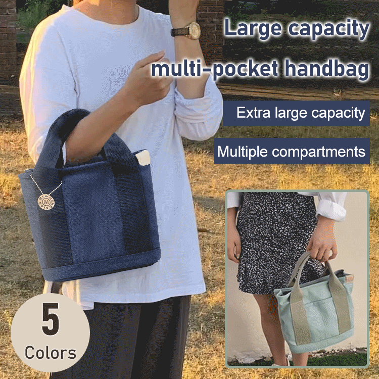 DJIWJDCDA 【Japanese handmade】Large capacity multi-pocket handbag