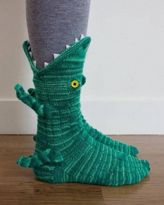 DJIWJDCDA Knit Crocodile Socks