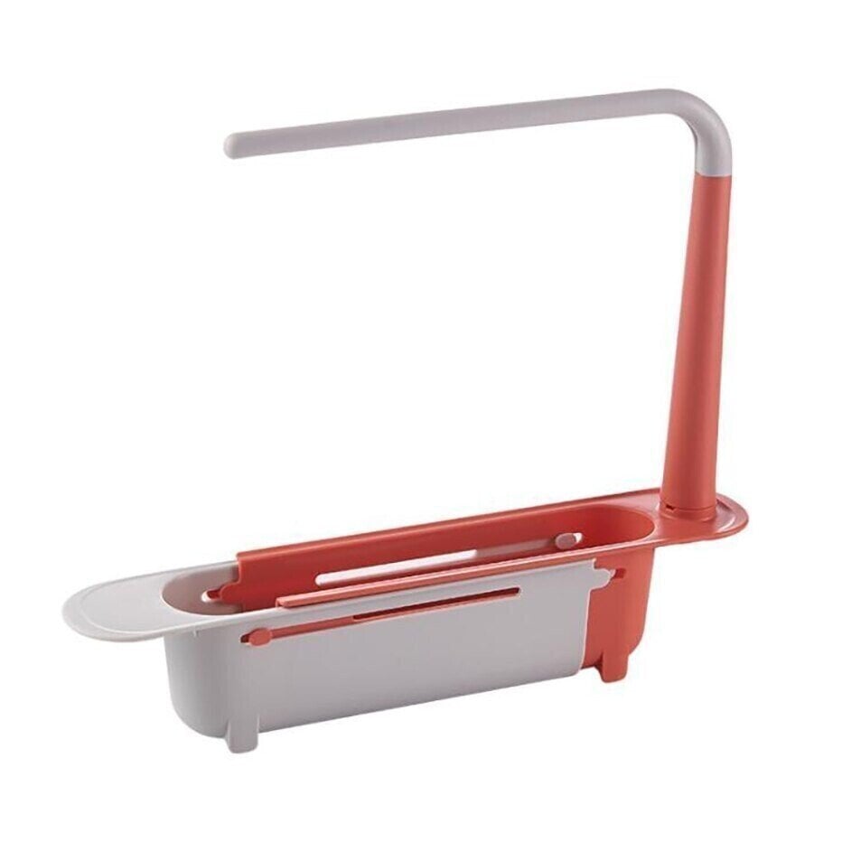 DJIWJDCDA Telescopic 2-in-1 Sink Storage Rack Holder