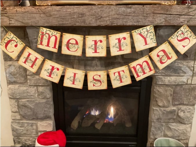 DJIWJDCDA 🎅Vintage Style Christmas Banner