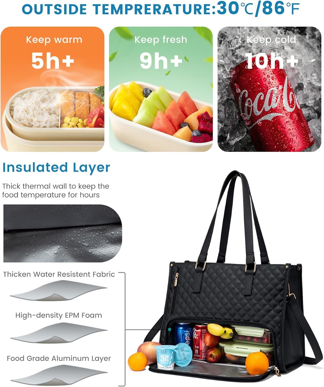 3 in 1 Lunch Tote Bag for Women