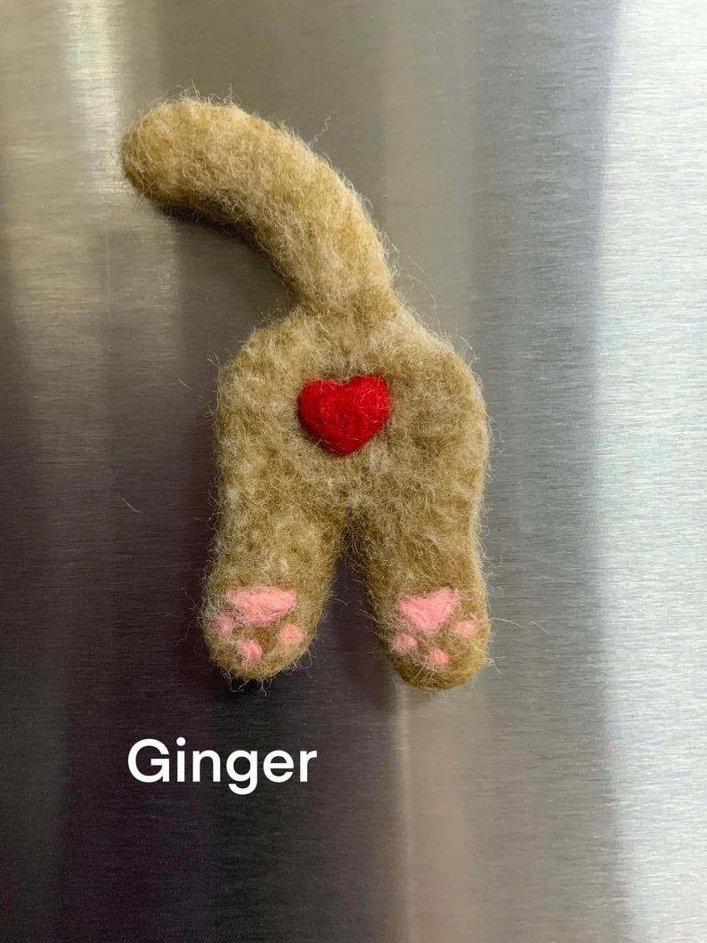 DJIWJDCDA Handmade Cat Butt Fridge Magnet-Fun Home Decor