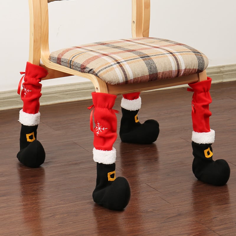 DJIWJDCDA 🎅Christmas Chair Leg Covers (Santa Boot Design)🎄