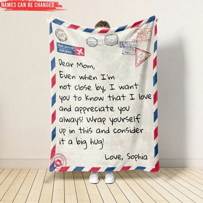 DJIWJDCDA Personalized Mom Blanket, Mom Letter Blanket, Gift For Mom, Mom Birthday Gift, Gifts For Her