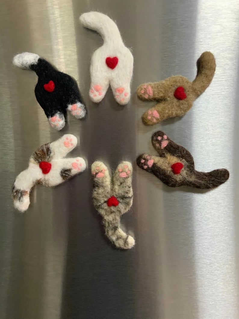 DJIWJDCDA Handmade Cat Butt Fridge Magnet-Fun Home Decor