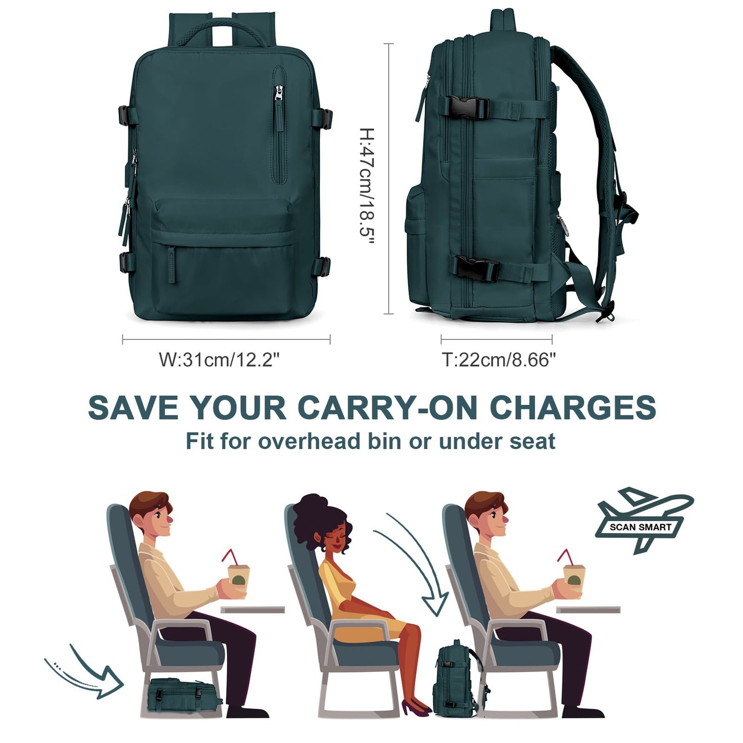 DJIWJDCDA ⏰Last Day Promotion 48% OFF⏰Women Large Travel Backpack Waterproof Hiking Rucksack（FREE SHIPPING）